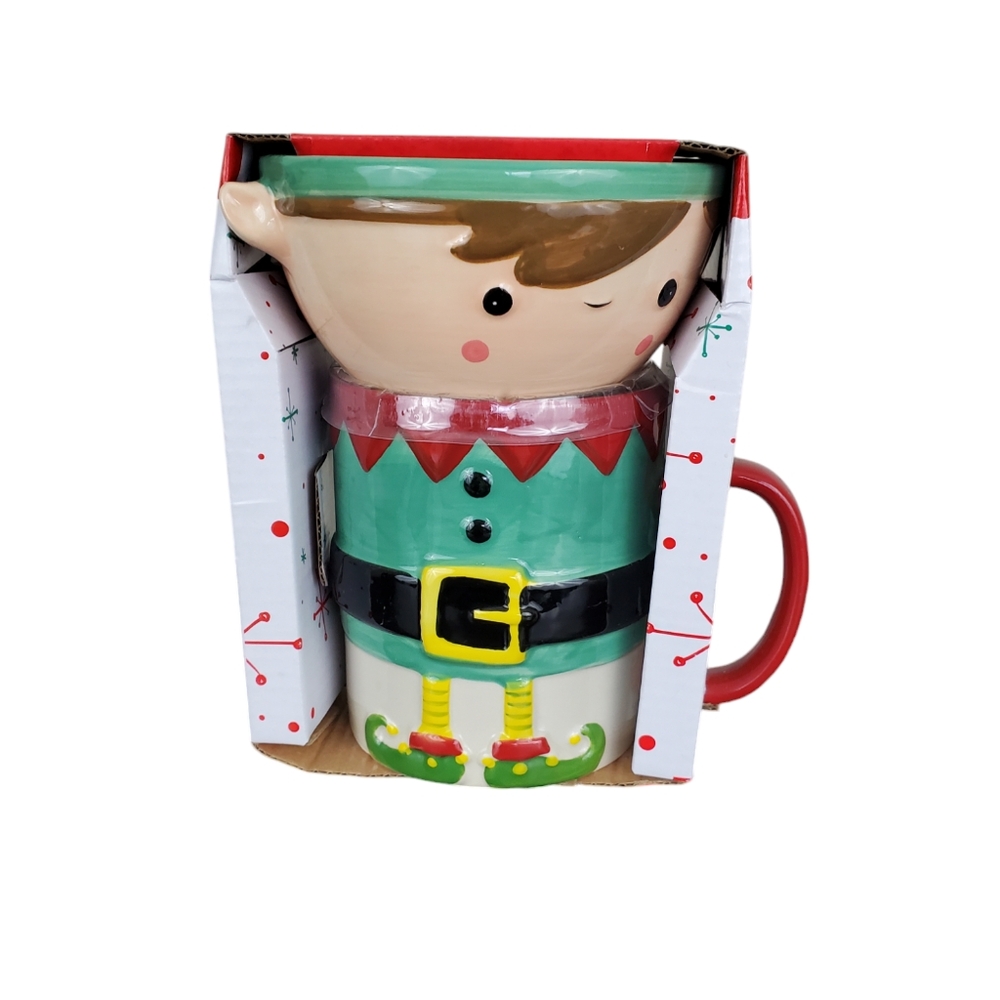 Global Design Connections Christmas Elf Mug & Bowl Set 2023 TJ Maxx ~ Pre-Owned